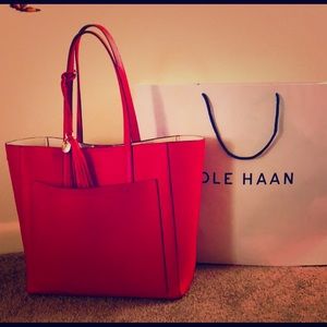 Gorgeous Red Cole Haan Authentic Leather Tote